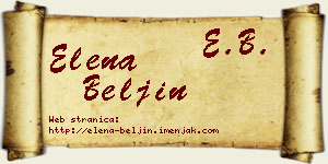 Elena Beljin vizit kartica
